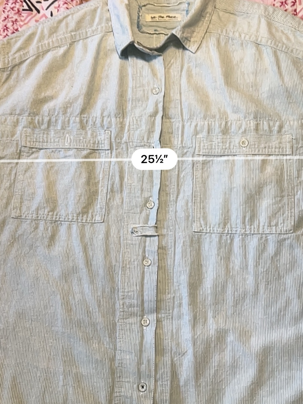 We The Free Light Blue Striped Button-Down Shirt M - Picture 7 of 9